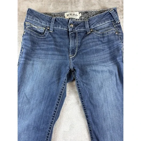 ARIAT Real Denim Jeans Women's 32R Riding Jean Whip Stitch Bootcut - Picture 2 of 12